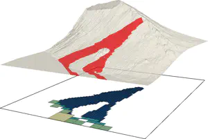 Modeling and analysis of very large terrains reconstructed from LiDAR point clouds