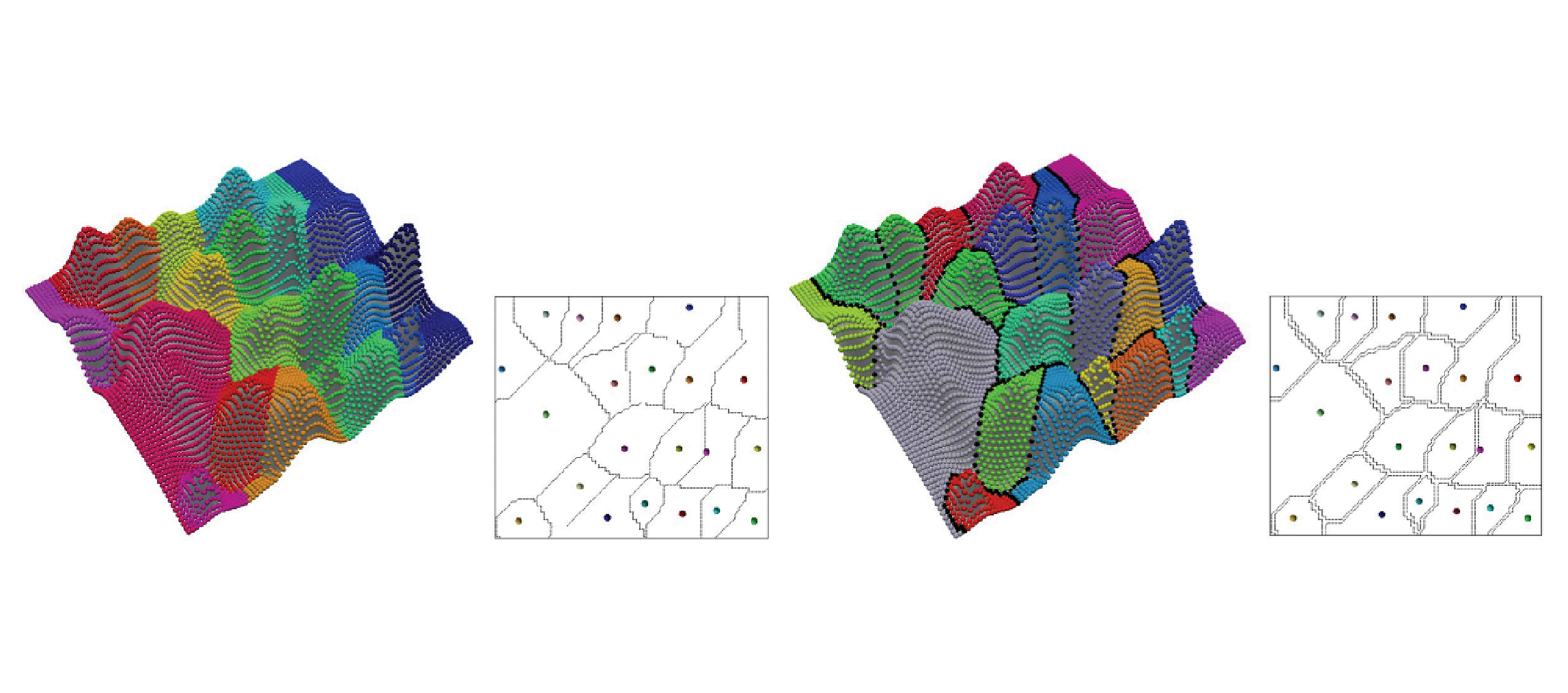 Discrete Morse versus Watershed Decompositions of Tessellated Manifolds